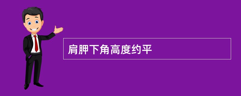 肩胛下角高度约平