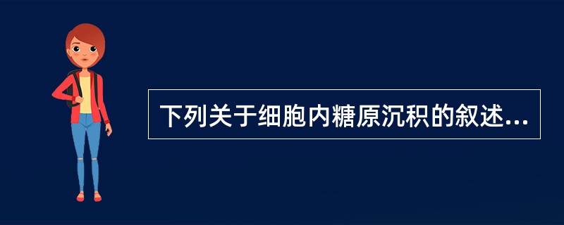 下列关于细胞内糖原沉积的叙述，不正确的是（　　）。
