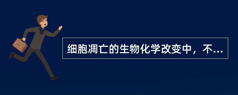 细胞凋亡的生物化学改变中，不正确的是（　　）。