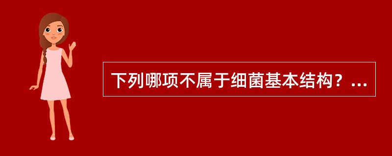 下列哪项不属于细菌基本结构？（　　）