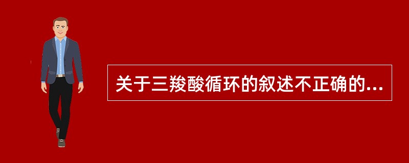 关于三羧酸循环的叙述不正确的是（　　）。