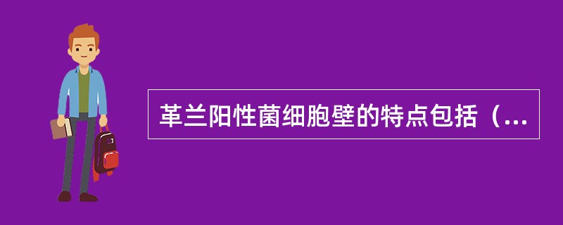 革兰阳性菌细胞壁的特点包括（　　）。