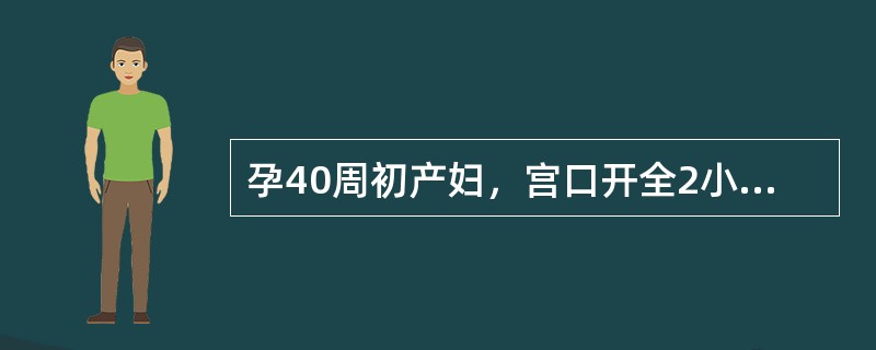 孕40周初产妇，宫口开全2小时，胎头坐骨棘下2cm，宫缩较前减弱，已破膜，胎心120次/分，一般状况好。产妇此时宜选择哪种分娩方式（　　）。