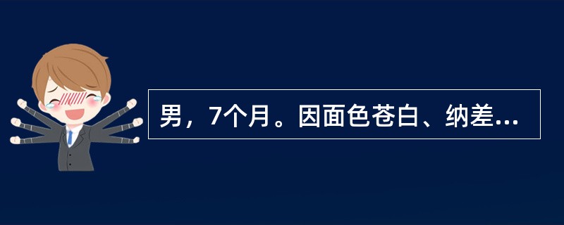 男，7个月。因面色苍白、纳差2个月入院。生后人工喂养，未加辅食。体检：皮肤黏膜苍白，心前区闻收缩期杂音，肝肋下3cm，脾肋下1cm。化验：血红蛋白60g/L，红细胞2.0×1012/L。本病最适宜的治