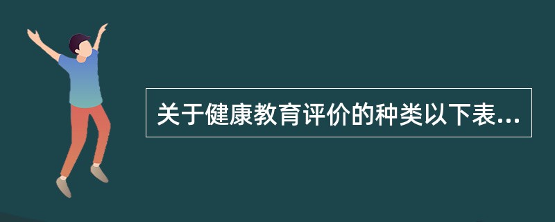 关于健康教育评价的种类以下表述错误的是（　　）。