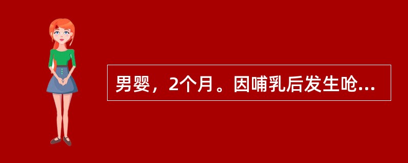 男婴，2个月。因哺乳后发生呛咳，此时应首先采取（　　）。