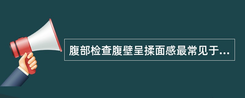 腹部检查腹壁呈揉面感最常见于（　　）。