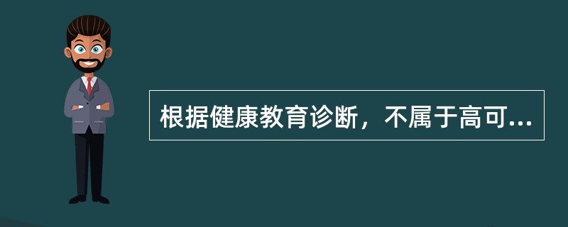 根据健康教育诊断，不属于高可变性行为的是（　　）。