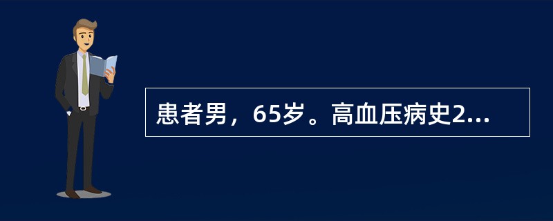 患者男，65岁。高血压病史20年，近期出现头痛，伴恶心、呕吐、烦躁不安。查体：BP23.9/17.3kPa（180/130mmHg），意识模糊，左侧肢体活动性受限，心界扩大。最可能的诊断是（　　）。