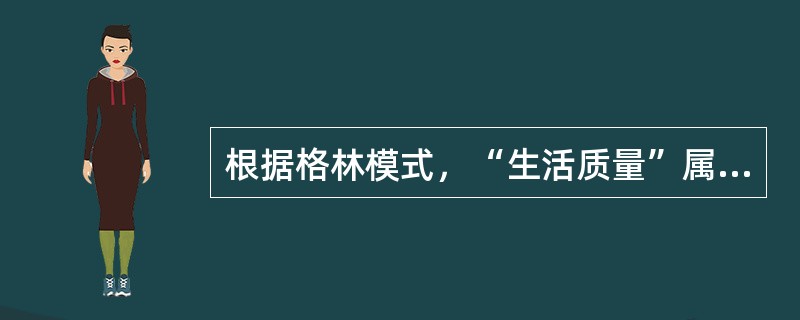 根据格林模式，“生活质量”属于健康教育诊断中的（　　）。