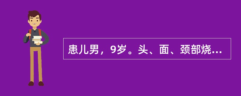 患儿男，9岁。头、面、颈部烧伤，评估其烧伤面积为（　　）。