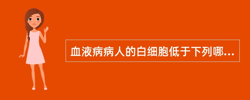 血液病病人的白细胞低于下列哪项，时需进行保护性隔离？（　　）