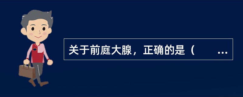 关于前庭大腺，正确的是（　　）。