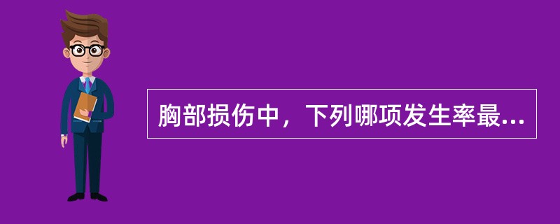 胸部损伤中，下列哪项发生率最高？（　　）