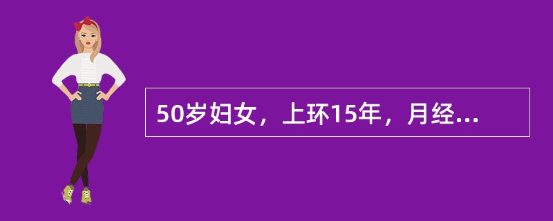 50岁妇女，上环15年，月经紊乱1年，停经3个月，子宫出血10余天，淋漓不尽，有潮热，阵汗2个月。妇科检查：外阴阴道正常，宫颈光滑，子宫水平位，正常大小，双附件未及肿物为进一步确诊，首选的辅助检查方法
