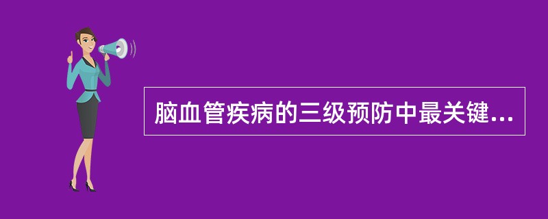脑血管疾病的三级预防中最关键的一环是指（　　）。