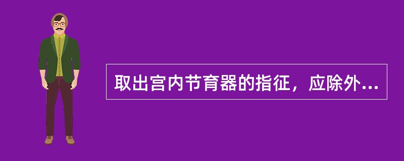 取出宫内节育器的指征，应除外（　　）。