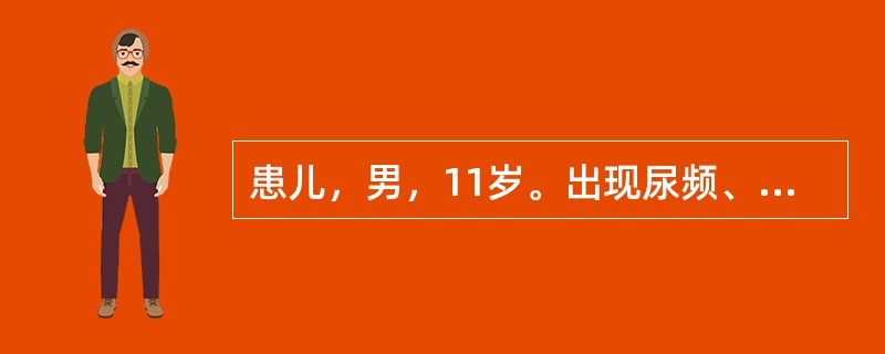 患儿，男，11岁。出现尿频、尿急、尿痛，排尿困难，有时排尿突然中断，应考虑