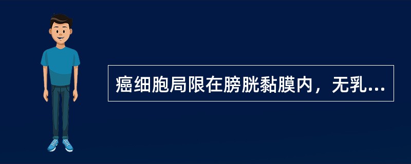 癌细胞局限在膀胱黏膜内，无乳头亦无浸润，称为（　　）。