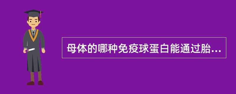 母体的哪种免疫球蛋白能通过胎盘转移给胎儿？（　　）