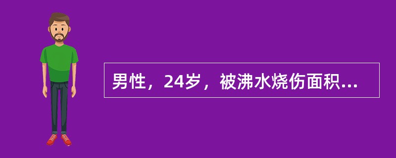 男性，24岁，被沸水烧伤面积在60%，创面不断渗出大量液体。脉细，脉搏114次/分，血压17/8kPa（88/60mmHg）。尿少、皮肤、舌干燥。该病人为（　　）。