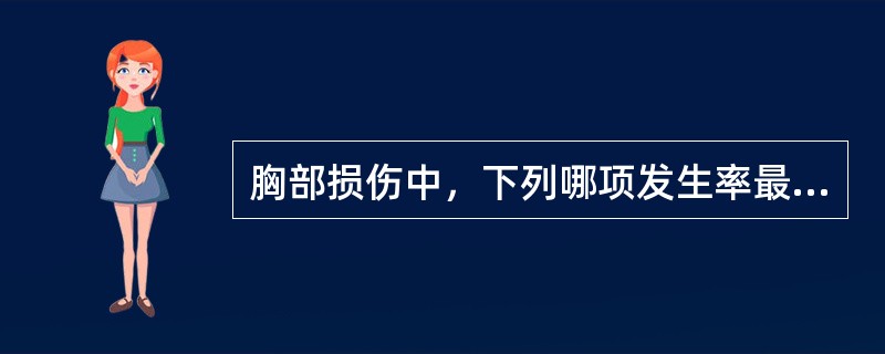 胸部损伤中，下列哪项发生率最高？（　　）