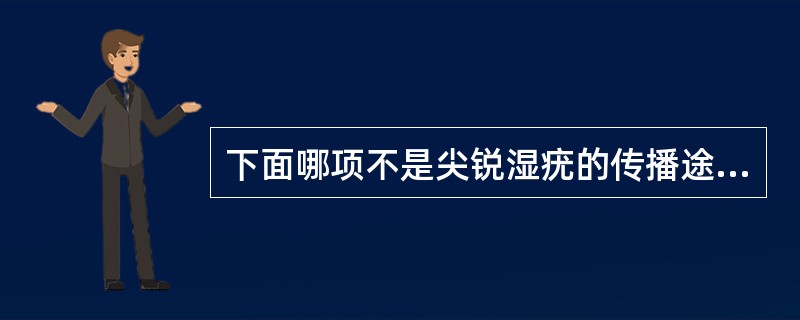 下面哪项不是尖锐湿疣的传播途径？（　　）