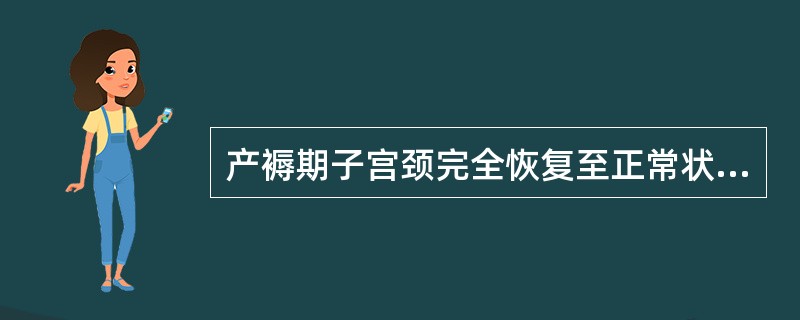 产褥期子宫颈完全恢复至正常状态，应在产后（　　）。