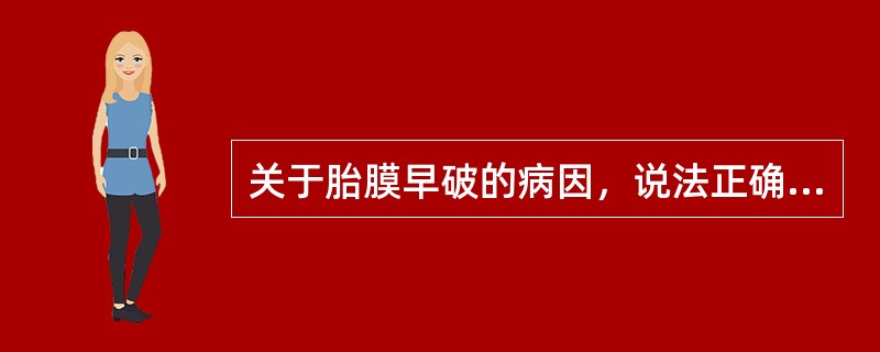关于胎膜早破的病因，说法正确的是（　　）。