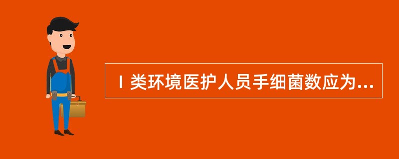 Ⅰ类环境医护人员手细菌数应为（　　）。