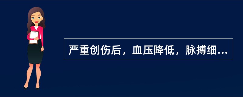 严重创伤后，血压降低，脉搏细速，面色苍白，诊断为休克。治疗时重点应注意