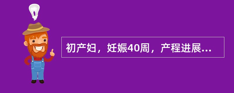 初产妇，妊娠40周，产程进展24小时，宫口开大4cm。给予静脉滴注缩宫素后，宫缩持续不缓解，胎心率100次/分，耻骨联合处有压痛。应考虑为（　　）。