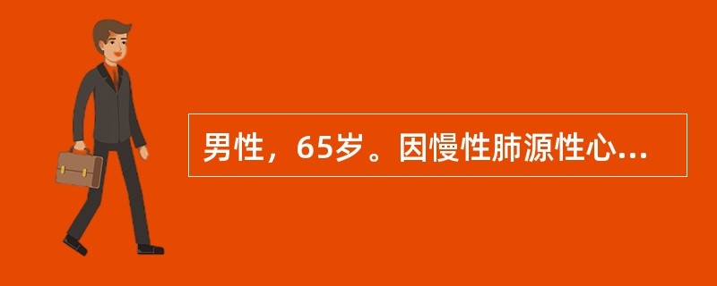 男性，65岁。因慢性肺源性心脏病并发肺炎、右心衰竭住院治疗。护士在核对医嘱时，应提出质疑的是（　　）。