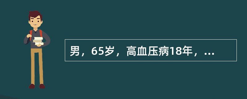 男，65岁，高血压病18年，血脂高3年，冠心病心绞痛2年，近2个月胸痛发作频繁.休息或含服硝酸甘油效果欠佳，轻咳嗽吐少量白痰，1天来与家人争吵，胸痛20分钟不缓解，伴大汗送急诊。该患者经静脉滴硝酸甘油