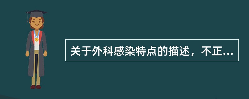 关于外科感染特点的描述，不正确的是