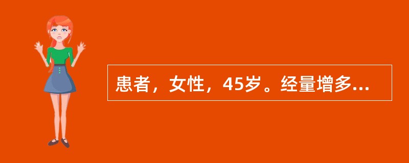 患者，女性，45岁。经量增多，周期缩短1年。妇科检查：子宫增大约妊娠4个月大小，质硬，凹凸不平，双附件(-)。该患者最可能的情况是