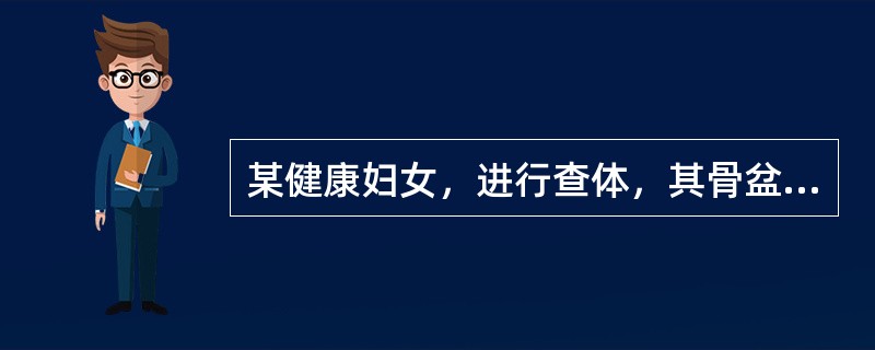 某健康妇女，进行查体，其骨盆型态各径线均属于正常人的平均值。其骨盆入口平面前后径值为