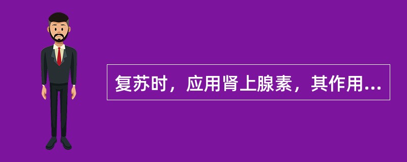 复苏时，应用肾上腺素，其作用不包括