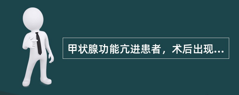 甲状腺功能亢进患者，术后出现声音嘶哑是由于（　　）。