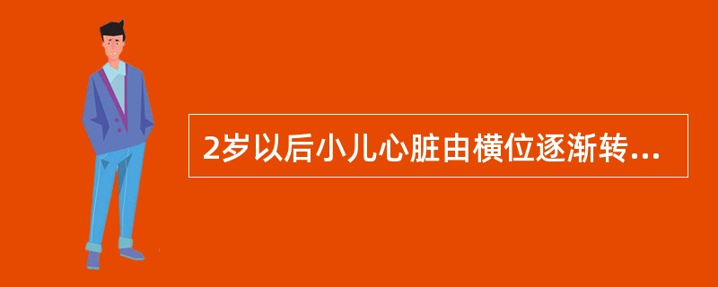 2岁以后小儿心脏由横位逐渐转成斜位，心尖部分主要为