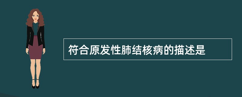 符合原发性肺结核病的描述是