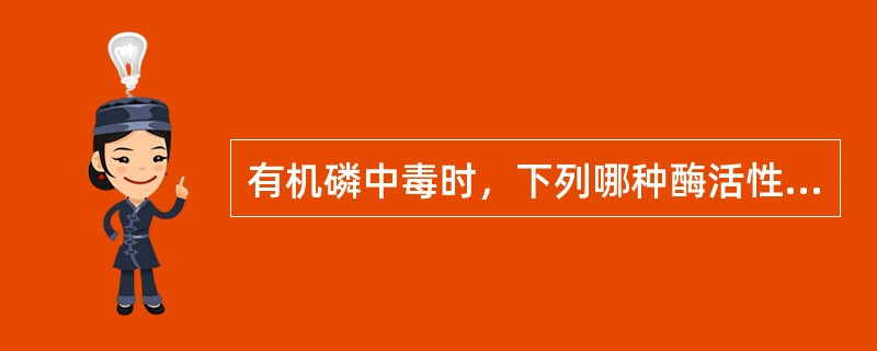 有机磷中毒时，下列哪种酶活性明显降低