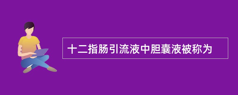 十二指肠引流液中胆囊液被称为
