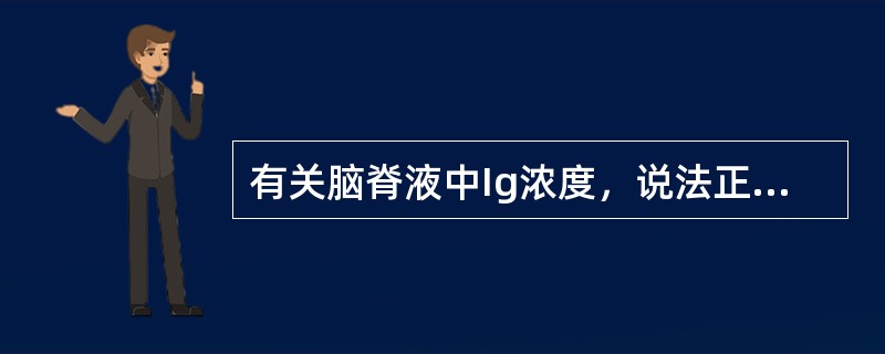 有关脑脊液中Ig浓度，说法正确的是