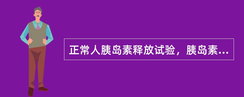 正常人胰岛素释放试验，胰岛素出现高峰的时间是