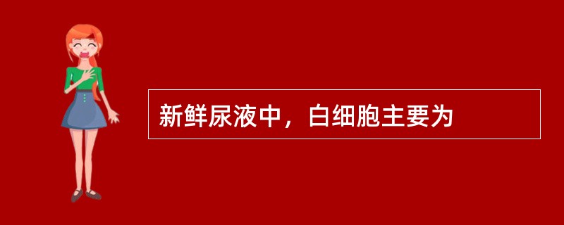 新鲜尿液中，白细胞主要为