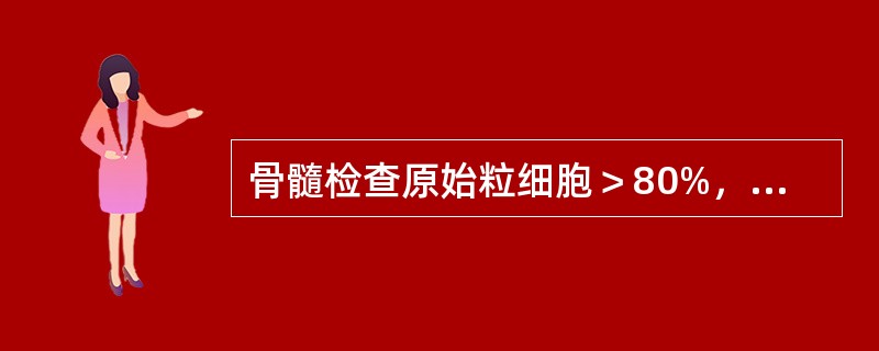 骨髓检查原始粒细胞＞80%，早幼粒细胞＞12%，诊断为