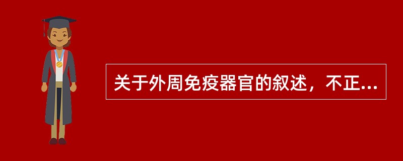 关于外周免疫器官的叙述，不正确的是