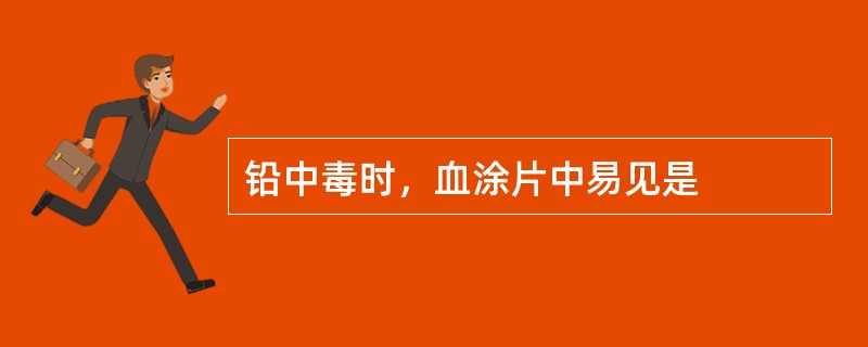 铅中毒时，血涂片中易见是