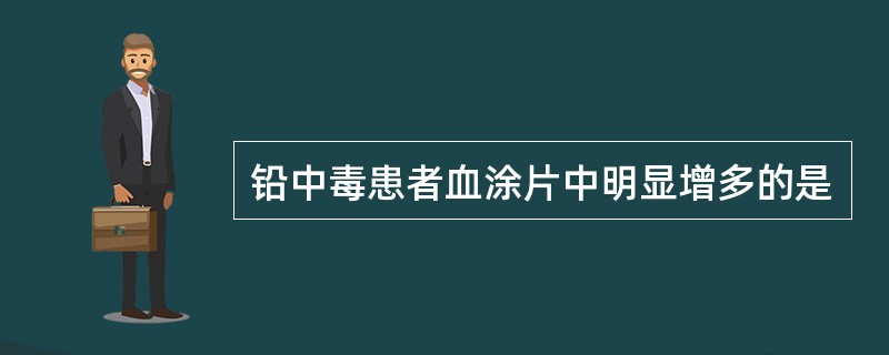 铅中毒患者血涂片中明显增多的是